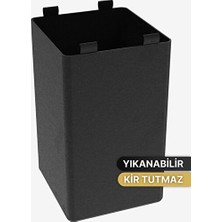 Lusenne Çamaşır Sepeti: Tertipli Siyah Tela Kumaş Kirli Sepeti, Yedek Parça Organizer