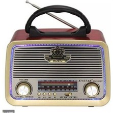Lusenne Nostaljik Radyo: Retro Ahşap Bluetooth Radyo ve Hoparlör, Ledli Tasarım ile Şık ve Pratik