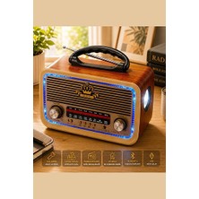 Lusenne Nostaljik Radyo: Güneş Enerjili Ledli Bluetooth ve USB Müzik Çalar, Fenerli ve Radyo Özellik