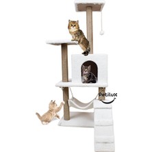 Lusenne Kedi Tırmalaması: Hamaklı ve Yuvalı Çok Katlı Kedi Oyun ve Tırmalama Evi