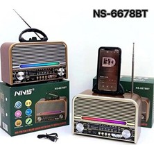 Lusenne Nostaljik Radyo: Ahşap LED Işıklı Müzik Seti: Retro Radyo ve Bluetooth Çalar Özelliği