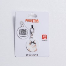 Pawstar Kedi Desenli Qr Tag Evcil Hayvan Künyesi Isimlik Pet Tag Köpek Künyesi Kedi Künyesi Qr Kodlu Künye