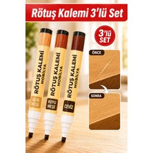Arkhelais Rötuş Kalemi 3’lü Set Ahşap Mobilya Çizik Giderici Tamir Kalemi Masa Dolap Kapı Parke Rötuş Kalemi