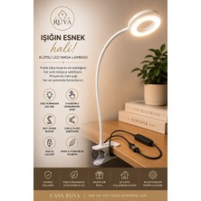 Lusenne Masa ve Gece Lambası: USB Şarjlı Klipsli LED Okuma ve Makyaj Lambası