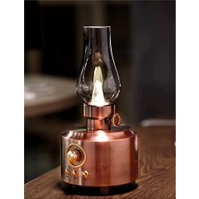 Lusenne Masa ve Gece Lambası: Nostaljik Gaz Lambası ve Bluetooth Hoparlör, Kamp ve Açık Hava Kullanımı