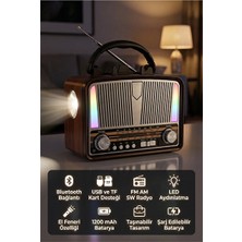 Lusenne Nostaljik Radyo: Retro El Feneri ve Bluetooth Radyo ile Çok Amaçlı Taşınabilir Ses Sistemi