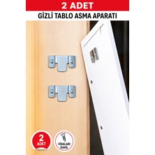 Arkhelais Tablo Asma Aparatı – 2 Adet Gizli Metal Çerçeve Askısı, Vidaları Dahil