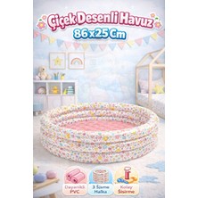 Lusenne Şişme Havuz & Aksesuarı: Çiçek Desenli Şişme Çocuk Havuzu - 86X25 cm Dayanıklı ve Eğlenceli Bahçe Ha
