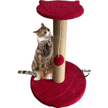 Lusenne Kedi Tırmalaması: Kedi Figürlü Step Üstlü Jüt Tırmalama Direği