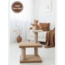 Lusenne Kedi Tırmalaması: Peluş Dokulu 3 Katlı Yavru Kedi Tırmalama Tahtası ile Yumuşak Oyun ve Tırna
