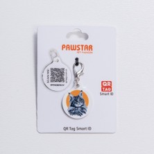 Pawstar Gri Beyaz Kedi Desenli Qr Tag Evcil Hayvan Künyesi Isimlik Pet Tag Köpek Künyesi Kedi Künyesi Qr Kodlu Künye