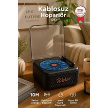 Lusenne Nostaljik Radyo: Plak Görünümlü Işıklı Bluetooth Hoparlör, Aux ve Tf Kart Desteği