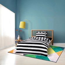 Cozy Home mono Tek Kişilik Lastikli Çarşaflı Nevresim Takımı Code Siyah