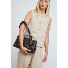 Shule Bags Lue Vintage Baget Çanta Acı Kahve
