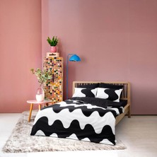 Cozy Home Mono Çift Kişilik Lastikli Çarşaflı Nevresim Takımı Flow Siyah