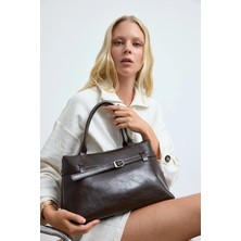 Shule Bags Amor Toka Detaylı Omuz Çantası Acı Kahve
