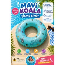 Lusenne Deniz Malzemesi: Mavi Koala Desenli Şişme Simit, 45 cm ile Denizde Eğlence