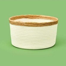 Lusenne Sepet: Boho Tarzı Beyaz / Bej Renkli , 22X11 Cm, Şık ve Hafif Dekoratif
