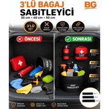 bgvibe 3'lü Oto Bagaj Düzenleyici Elastik Cırtlı Bant Araba Bagaj Eşya Sabitleyici Araç Bagaj Organizeri
