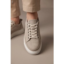 Whiteface Erkek Gri Hakiki Süet Deri Comfort Günlük Bağcıklı Sneaker Ayakkabı
