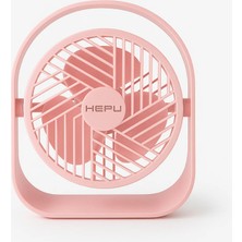 HEPU HP-F03 USB Şarjlı Sessiz Masaüstü Mini Fan – 180° Ayarlanabilir Ayıcık Figürlü Tasarım 3 Kademeli