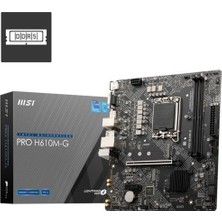 MSI Msı Pro H610M-G Ddr5 Soket 1700 5600(OC) Hdmı/vga/dp M.2 Usb3.2 1x 1g Lan Matx