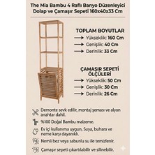 Lusenne Çamaşır Sepeti: 4 Raflı Bambu Banyo Dolabı ve - Çok Amaçlı Düzenleyici