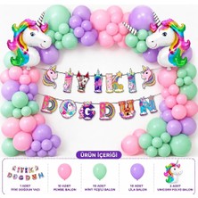 Çavuş E-Ticaret Unicorn Konseptli Temalı Doğum Günü Parti Balon Seti