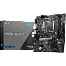 MSI Msı Pro H610M-G Ddr4 Soket 1700 3200(OC) Pcı-E Ge4 M.2 1x/usb3.2/1glan Matx