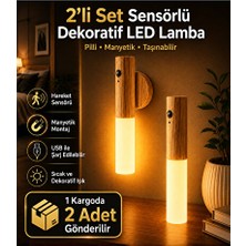 Lusenne Masa ve Gece Lambası: Ahşap Silindir Duvar Lambası Çiftli Set ile Sade ve Şık Dekor