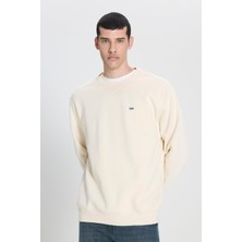 Lee L81Iry 102 Off Whıte Erkek Bısıklet Yaka Sweatshırt