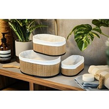 Lusenne Sepet: Siyah Unisex Oval Organizer, 3'lü Saklama Seti