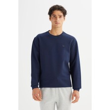 Lee Regular Fit Normal Kesim Bisiklet Yaka Baskılı Lacivert Sweatshirt