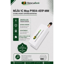 BataryaBank Mi Mijia 1c Robot Vacuum Mop P1904-4S1P-MM Uyumlu 14.4V 2600MAH Li-Ion Robot Süpürge Bataryası