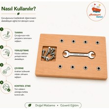 Montessori Gemisi Montessori 8 Vidalı Anahtar Vidalama Seti – Vida Somun Çalışması Günlük Yaşam Materyali
