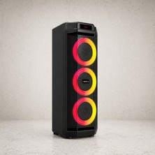 HEPU HP-982 Partybox Bluetooth Hoparlör – 3×8” Hoparlör 30W Güç, RGB Işık TWS Destekli