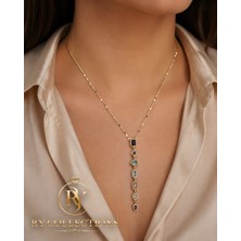 Ry Collections Gold Zirkon Taşlı Chakra Çelik Y Kolye