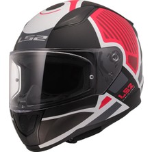 Ls2 Rapıd 2 Grıd Mat Beyaz-Kırmızı Kask
