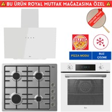 Hoover Leone  Beyaz Ankastre Set (HO3158W+ HHW6LMX/TK  Inox Emaye + HDG6C1GWTK)