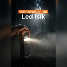 Forefo Powerbank 100.000 Mah Güneş Enerjili Solar Dijital Göstergeli El Fenerli Taşınabilir Batarya