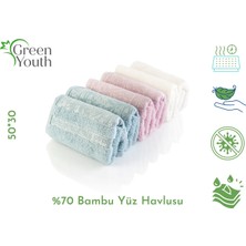 Green Youth %70 Bambu Yüz Havlusu 6’lı Set 50x30 cm Yüksek Emici Hızlı Kuruyan Yumuşak Havlu & Antibakteriyel.