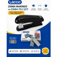 Danacı Kırtasiye Lacco 24/6 Zımba Makinesi ve Zımba Teli Seti 1 Zımba Makinesi 1 Kutu 24/6 Zımba Teli Dayanıklı Metal Mekanizma