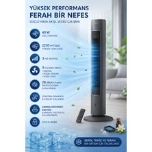 Philips Siyah Kule Tipi Fanlı Vantilatör, Sessiz