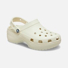 Crocs Bej Classic Platform Clog Kadın Terlik Silikon/Plastik Malzeme ile Konforlu Kullanım W 206750-2Y2