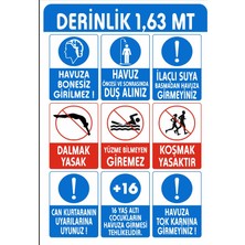 Reysa Tasarım Havuz Uyarı Isaretleri Sticker 20X28 cm