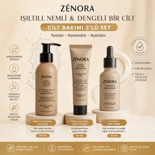 Zenora 3'lü Cilt Bakım Seti – Yüz Temizleme Jeli 150 ml + Nemlendirici Krem 50 ml + Aydınlatıcı Serum 30 ml