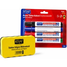 Kraf 4'lü Tahta Kalemi ve Mıknatıslı Tahta Silgisi