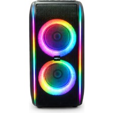 HEPU HP-978 Titan Series Taşınabilir Hoparlör – 2×6” Hoparlör, 30W RMS, RGB Işık, 1 Kablosuz Mikrofon + Kumanda