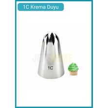 Jet's Home 1c Yıldız Krema Duyu Cupcake Pasta Cheesecake Süsleme Ucu Büyük Paslanmaz Çelik 3.0x1.8x4.6 cm