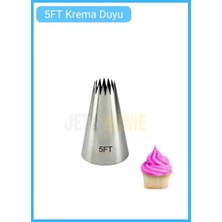 Jet's Home 5ft Yıldız Krema Duyu Cupcake, Ekler ve Tart Süsleme Ucu Büyük Paslanmaz Çelik 3x1.4x4.8 cm